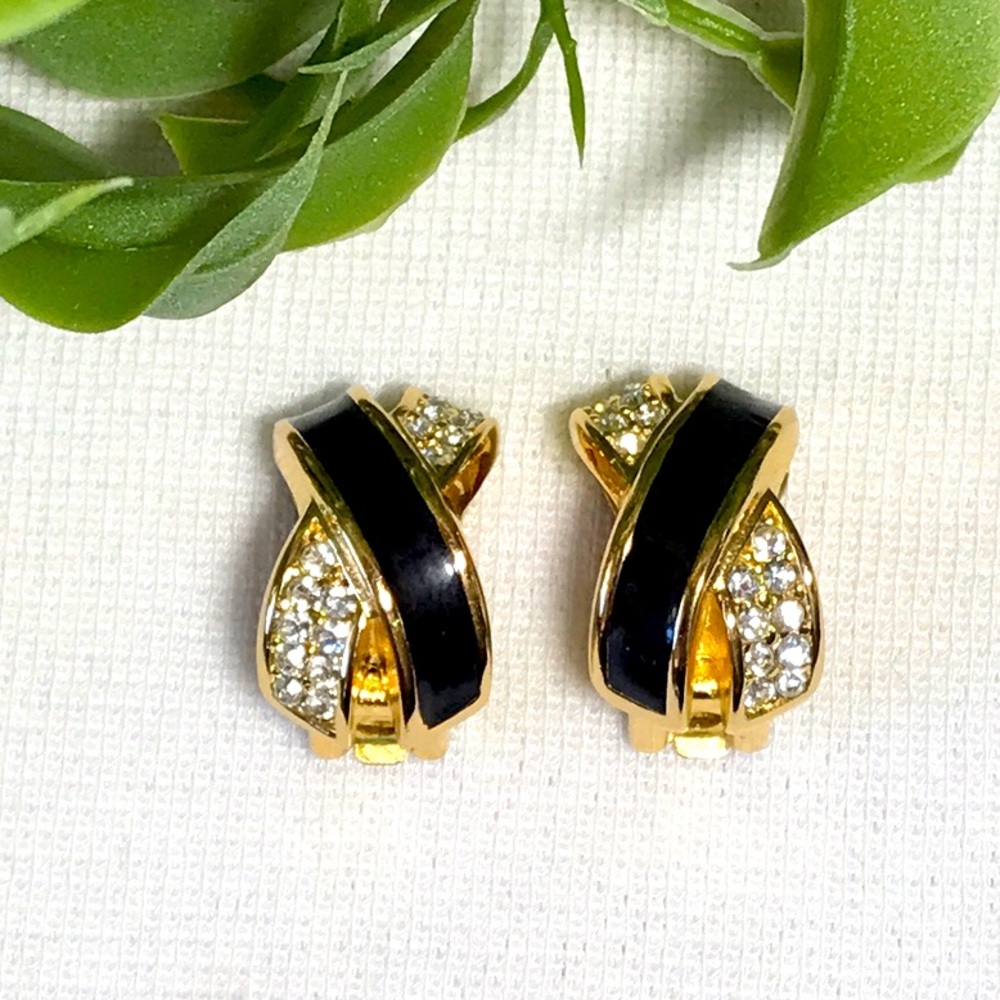 π RARE Christian Dior βXβ Style Clip Back Earrings π - Picture 1 of 6